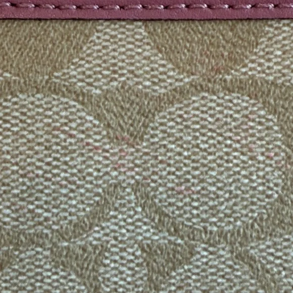 Coach Signature Canvas Wallet in Pink and Tan - Picture 3 of 5